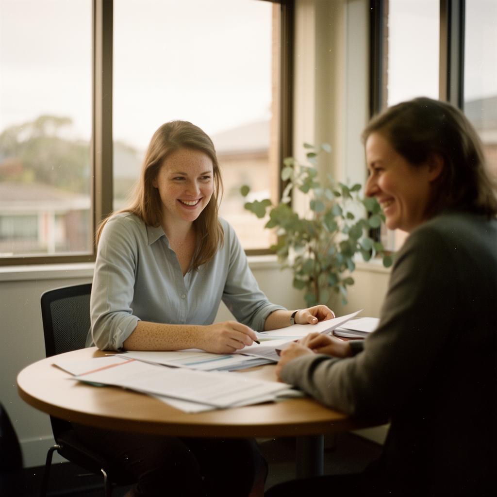 Insurance specialist talking with a client about life and income protection cover